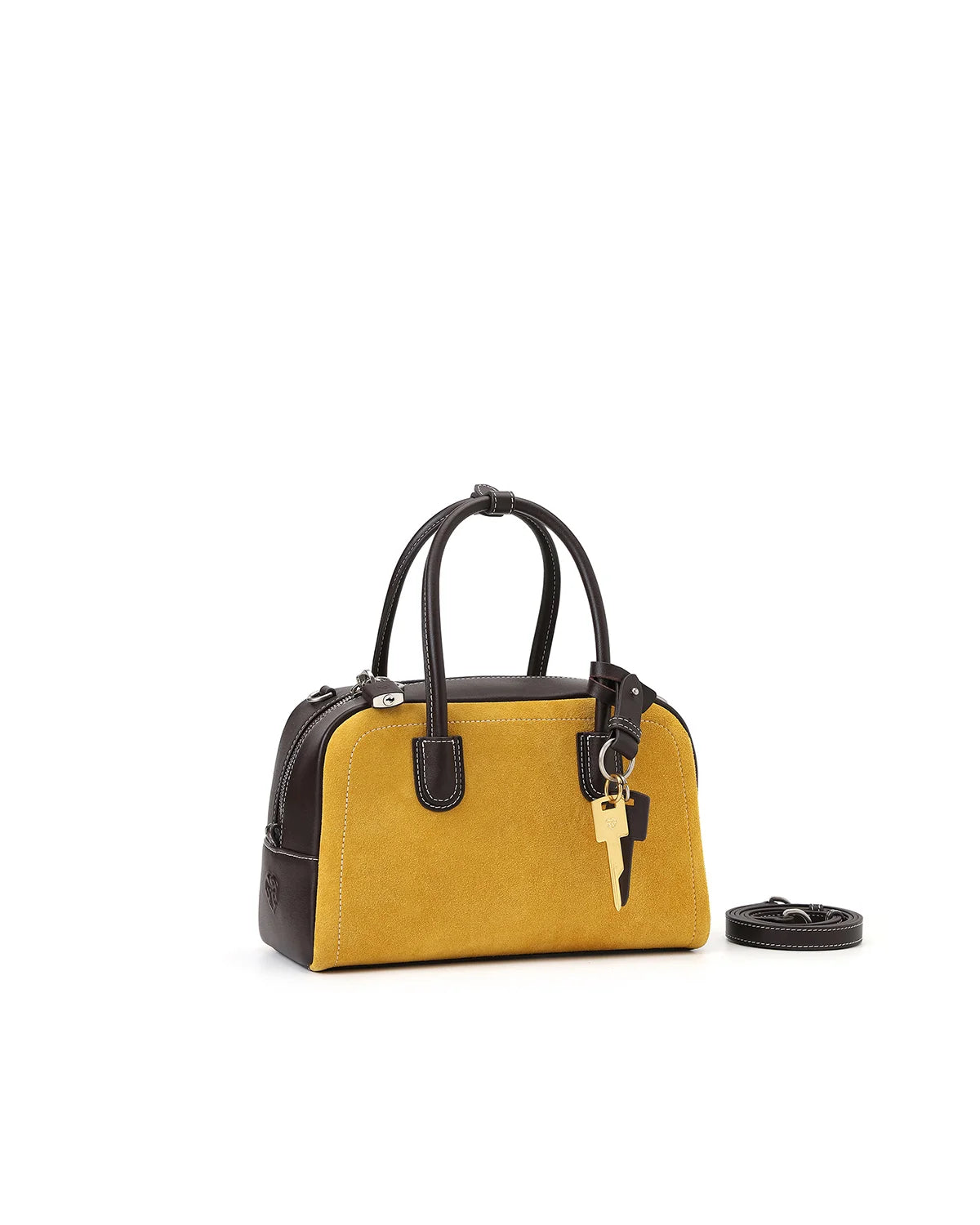 Beersister Cowhide Patchwork Boston Bag