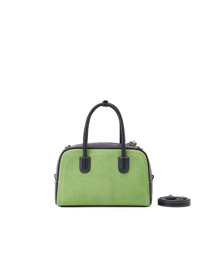 Beersister Cowhide Patchwork Boston Bag