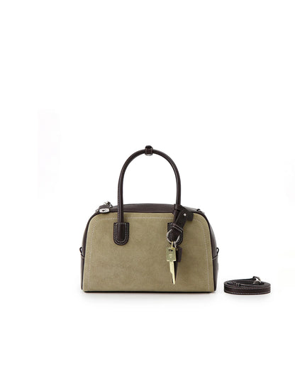 Beersister Cowhide Patchwork Boston Bag