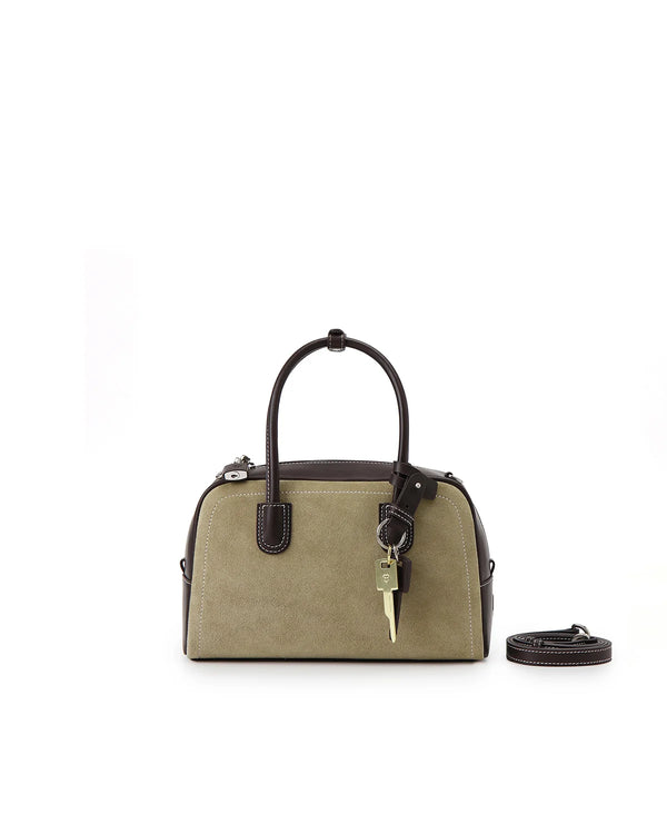 Beersister Cowhide Patchwork Boston Bag