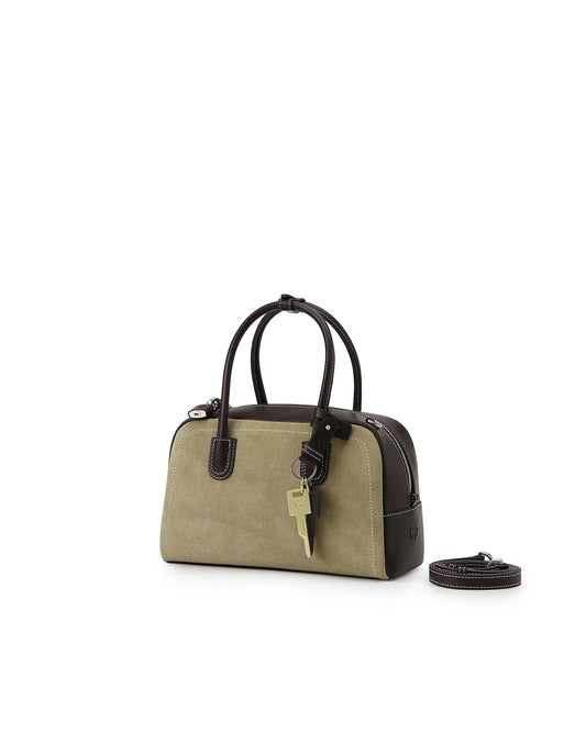 Beersister Cowhide Patchwork Boston Bag