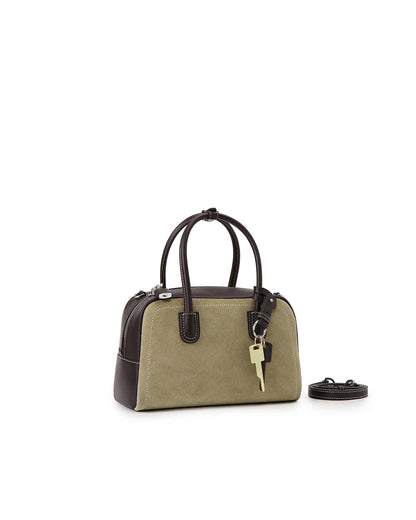 Beersister Cowhide Patchwork Boston Bag