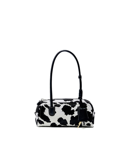 Beersister Cow Print Horsehair-Calfskin Rectangle Bag