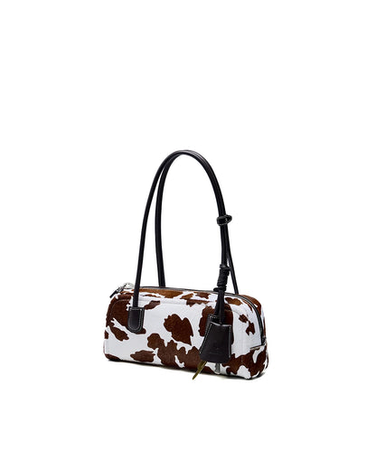 Beersister Cow Print Horsehair-Calfskin Rectangle Bag