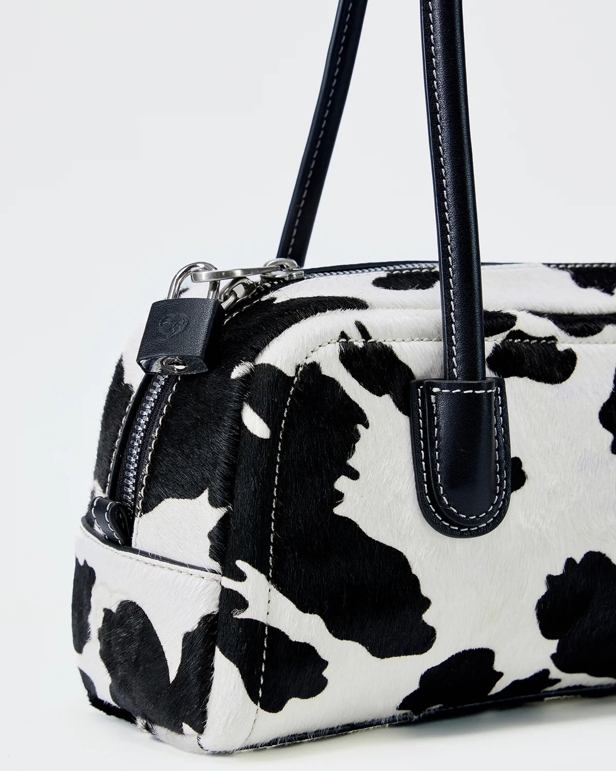 Beersister Cow Print Horsehair-Calfskin Rectangle Bag