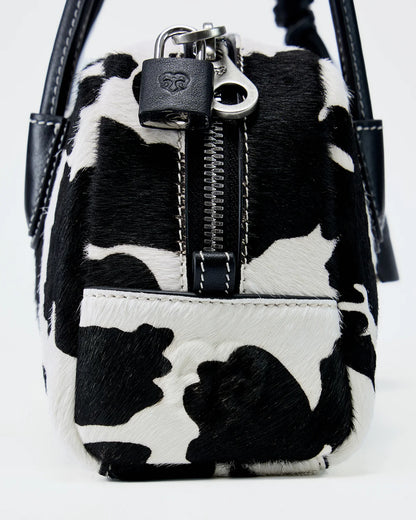 Beersister Cow Print Horsehair-Calfskin Rectangle Bag