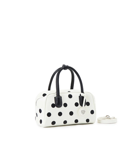 Beersister Polka Dot Sheepskin Boston Bag