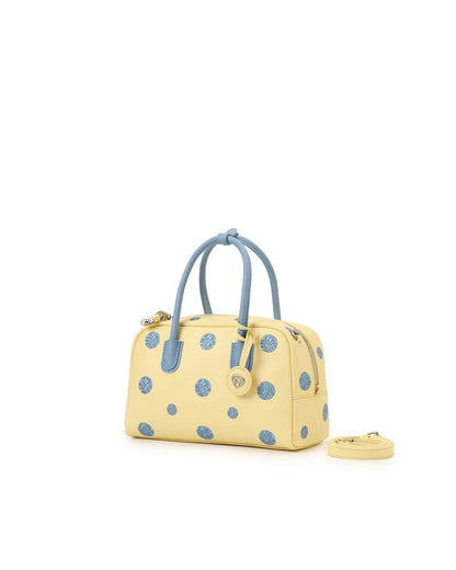 Beersister Embroidered Polka Dot Boston Bag
