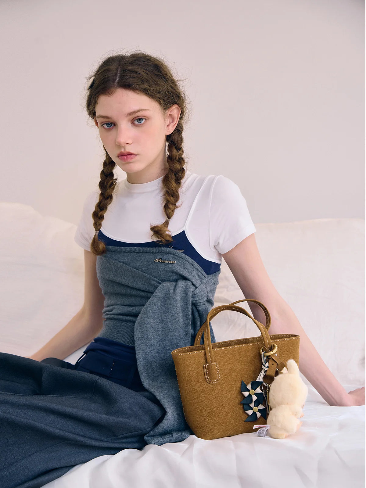 Beersister Small Suede Leather Tote Bag