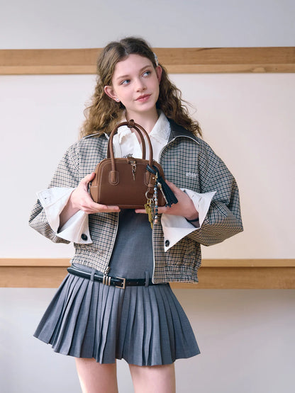 Beersister Suede-finished Cowhide Mini Boston Bag