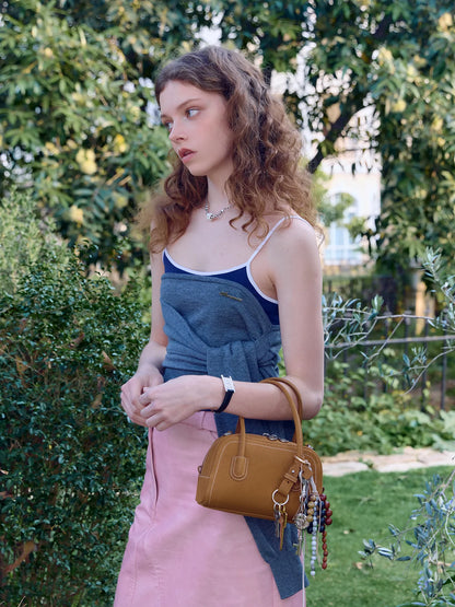 Beersister Suede-finished Cowhide Mini Boston Bag