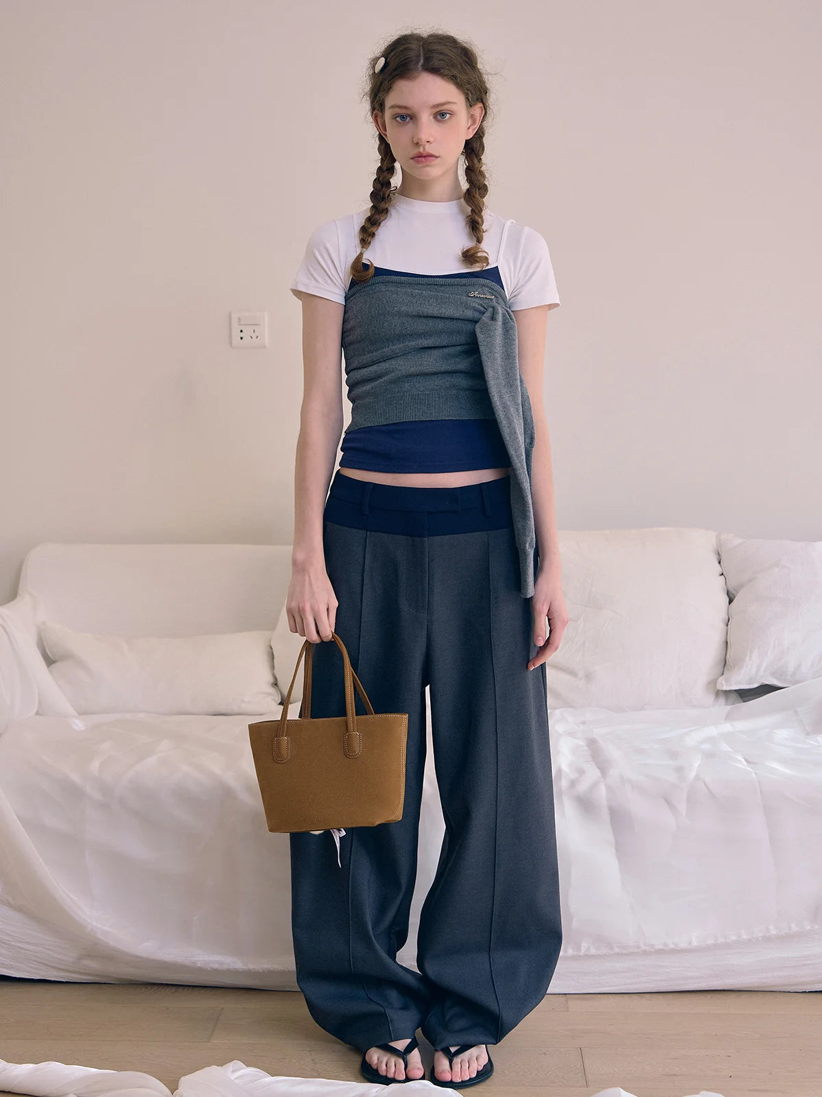 Beersister Small Suede Leather Tote Bag