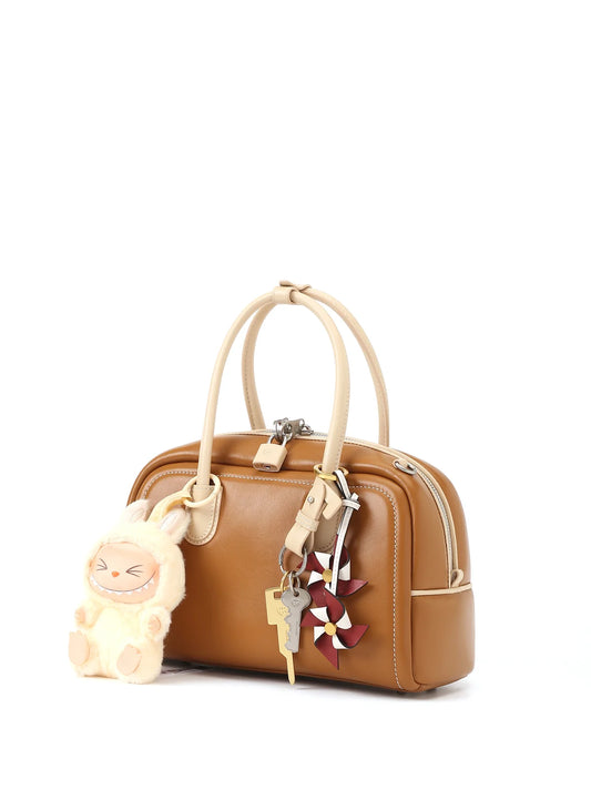 Beersister Two-Tone Sheepskin Boston Bag