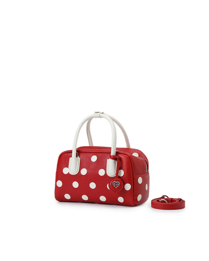 Beersister Polka Dot Sheepskin Boston Bag