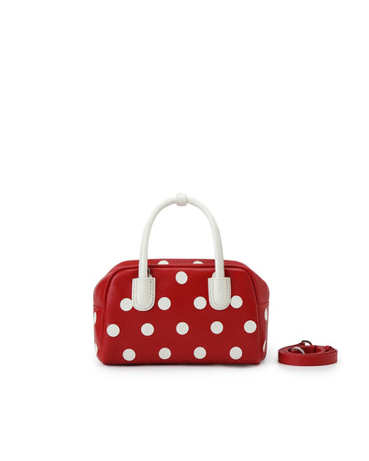 Beersister Polka Dot Sheepskin Boston Bag