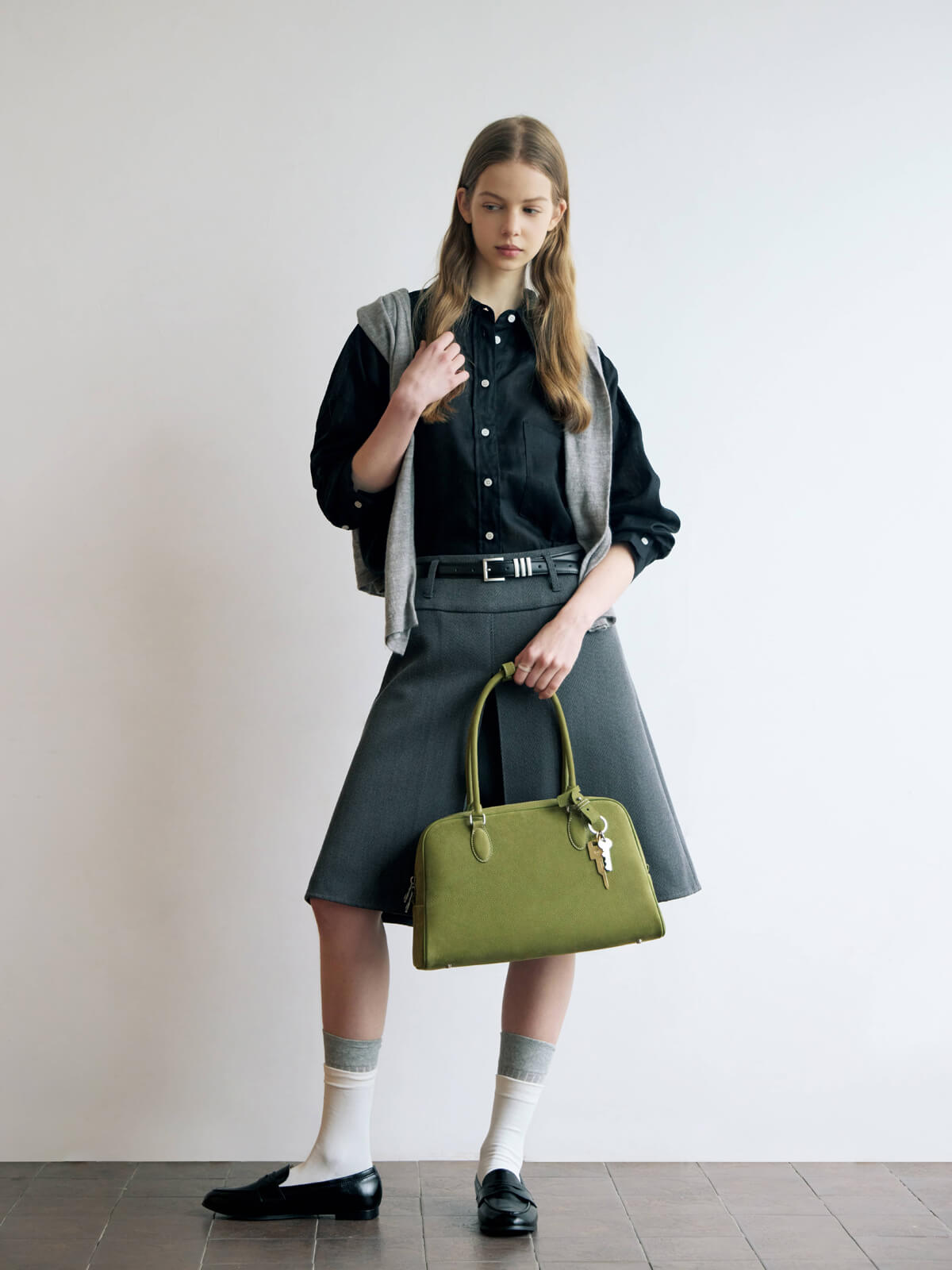 Beersister Bowling  Leather Bag Large green