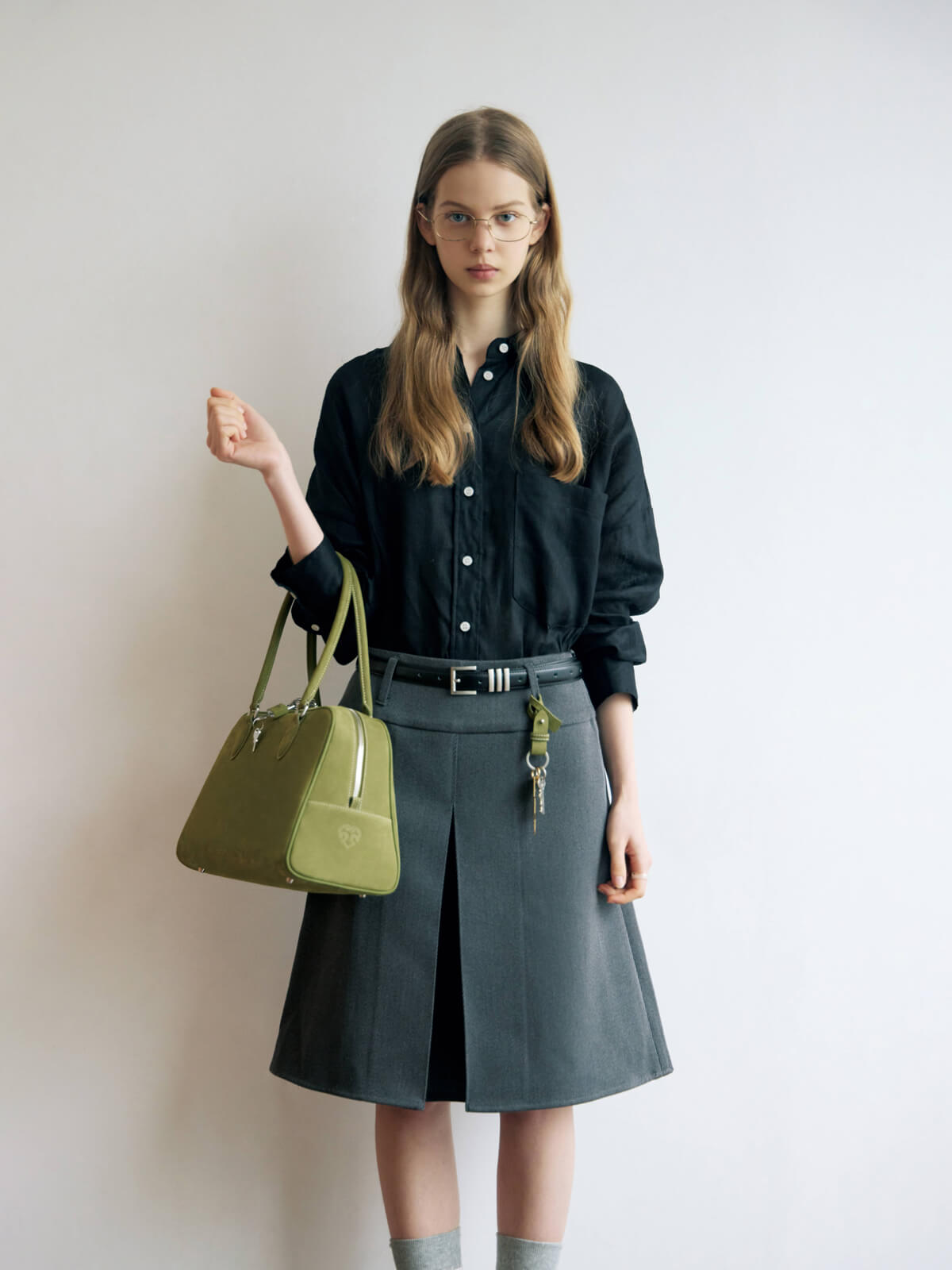 Beersister Bowling  Leather Bag Large green