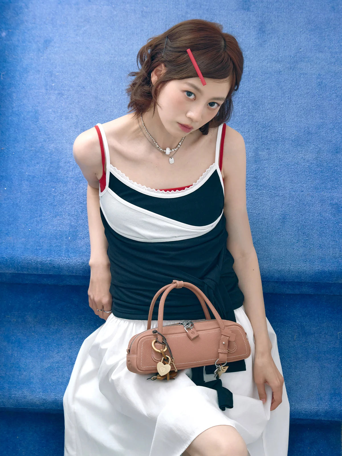 Beersister Suede Leather Mini Baguette Bag